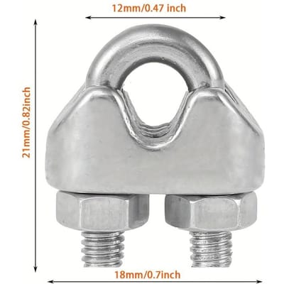 U-vormige M3 Kabelklemmen, 3mm Staalkabel Bevestigingsbouten, Heavy-Duty 304 Zadelklemmen voor Veilige Kabelbeheer, Kabelbeheer M3