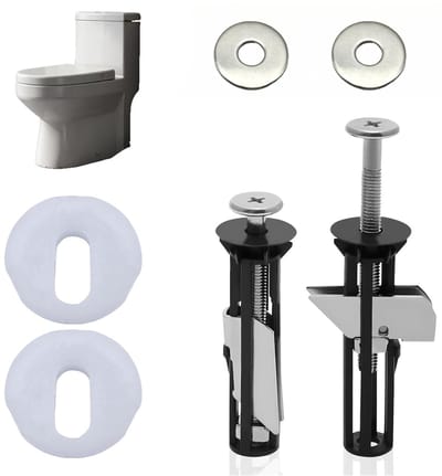 Universele Toiletbril Bevestigingsset met 2 Stuks, Inclusief Plastic Moeren en Ringen, Geschikt voor Topdeksel Scharnieren en Vervangingsonderdelen