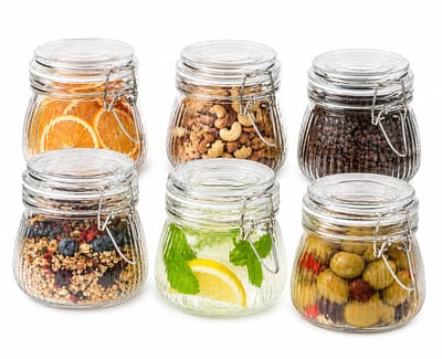 Dutchers.® Potjes van Glas - 6 Stuks - 500ml - Voorraadpotten - Glazen Potjes met Deksel - Overnight Oats - Muesli Beker - Hygiënisch - Lunchpot - Yoghurtbeker - Overnight Oats Beker - Sterk Sluitsysteem - Ontbijt & Lunch - Luchtdicht