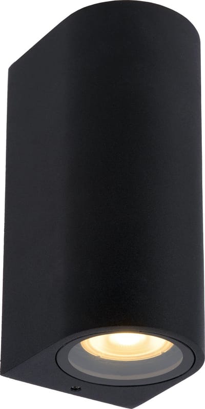 Lucide ZARO - Wandspot / Wandlamp Binnen/Buiten - 2xGU10 - IP44 - Zwart