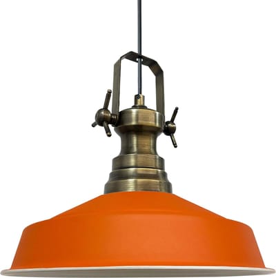 Bamyum Asletl hanglamp industrieel van metaal Ø41 cm, keukenlamp vintage, hanglamp eettafel E27, hanglamp oranje, woonkamerlamp hangend vintage, hanglamp eettafel