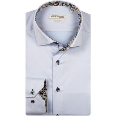 Giordano - Locarno – Overhemd - semi cutaway – Twill – Lichtblauw – 527877-61
