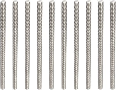 Dailygoods- Staafbouten 10 Stuks - Roestvrij Staal 304 - M5 x 100 mm - Volledige Schroefdraad - Buitendraad - Zilverkleurig - Schroef