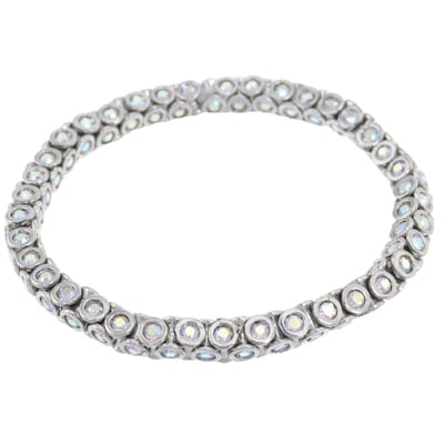 Behave - Elastische armband met kristal steentjes - feestelijk - 15,5 cm
