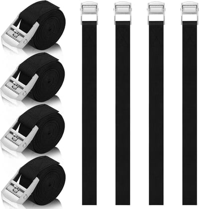 8 stuks verstelbare spanbanden met ratel - 50 cm sjorbanden voor auto, fiets, motor en camping