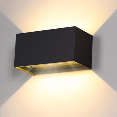Verstelbare LED Buiten Wandlamp Zwart IP65 20W Warm Wit Up Down Verlichting
