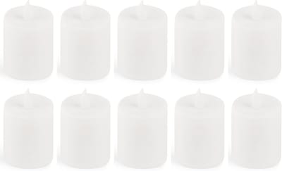 LED kaars buiten 10x witte graflichten LED met batterij permanente kaars LED kaarsen flikkerende vlam permanente brander LED begraafplaats kaars sfeerverlichting herdenkingskaars
