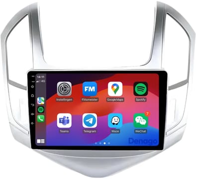 CarPlay autoradio geschikt voor Chevrolet Cruze | 2012 t/m 2014 | Android 13 | Draadloos Apple CarPlay & Android Auto | 9 inch scherm | 2GB + 32GB | QuadCore processor | Denago DNG-A324 | 2025 model | 2012 2013 2014 | Bluetooth & Wifi