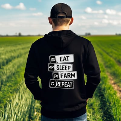 AGRIFANS® Eat Sleep Farm Repeat - Heren Hoodie - S