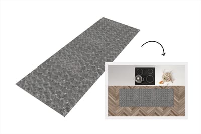 Keukenloper - Loper keuken - Metaal - Industrieel - Patronen - 150x50 cm - Keukenloper vinyl
