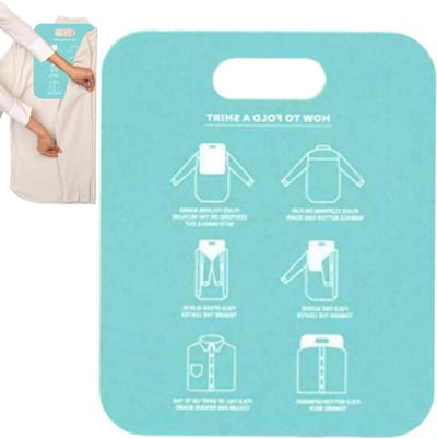 Kleding Organizer - Vouwplank Kleding - Kleding Netjes Vouwen - Duurzaam PP Materiaal - 25 cm Breed - Lichtcyaan
