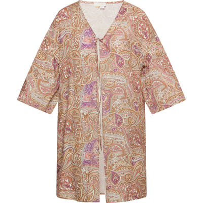 usha Kimono Dames lila veelkleurig