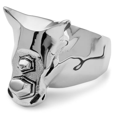 Mack Zilverkleurige Neushoornring