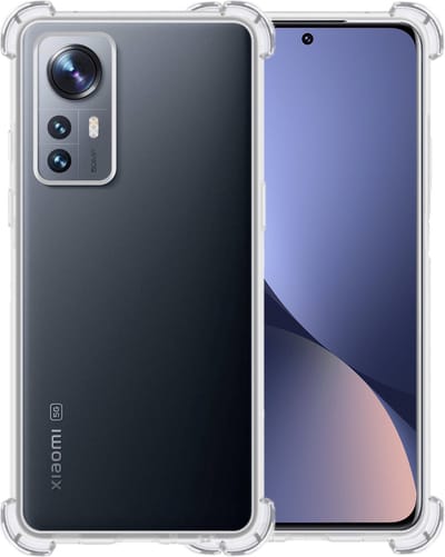 Hoesje - Geschikt voor Xiaomi 12 - Sterk & Shockproof - Siliconen Shock Case - Hoes Cover - Telefoonhoes - Transparant