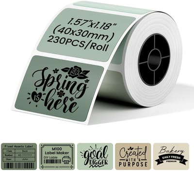 Dailygoods- Etiketten Zelfklevend - Thermisch Papier - Groen Kleurverloop - 5 Kleuren - 40 x 30 mm - Compatibel met Labelprinter M110/M100/M220/M250 - Label