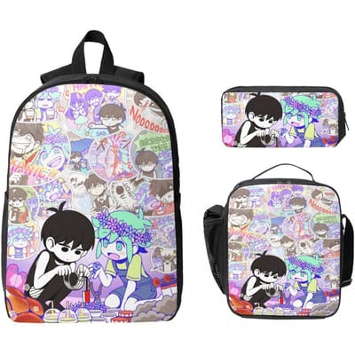 Basil Aubrey Omori Kel Hero Schooltassen Set voor Jongen Meisje Pennenbakjes Rugzak Sets met Lunchbox Voor Schoolleerlingen Daypack