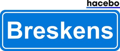 Hacebo - Plaatsnaam Sticker - 29x10 CM - Breskens sticker - Verkeersborden sticker - grappige cadeaus - Breskens