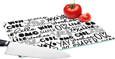 Glazen Snijplank - 28x20 - Patronen - Tiener - Quotes - Letters - Snijplanken Glas