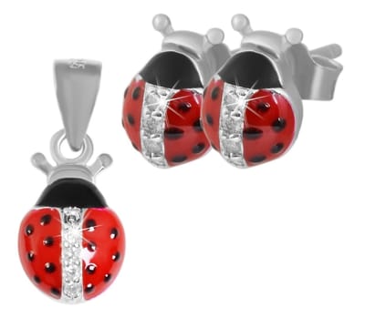 AKZENT Akzent Kinderen sieradenset "Glückskäfer Coco" aus 925 Sterlingzilver, gerhodineerd, langlebig
