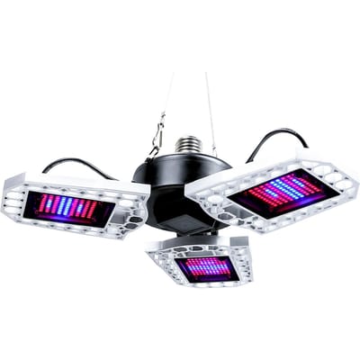 Lumières pour plantes à Triple feuilles pliantes, spectre rouge et bleu, étanche, lampes de culture pour serre 297 beads