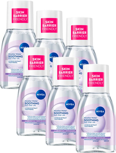 NIVEA Verzachtend Micellair Water - Gevoelige huid - Aminozuren - Make-up remover - Face Cleanser - Voordeelverpakking 6 x 100ml