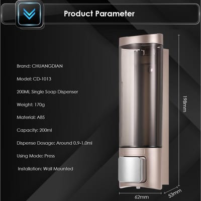 Handmatige Handzeep Dispenser Wandmontage Vloeibare Shampoo Douchegel Dispenser Handreiniger Toilet Lotion Dispenser voor Champagne Gold