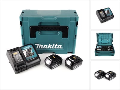 Makita Power Source Kit Li 18V met 2x BL1850B accu 5,0Ah + DC18RC oplader ( 197624-2 ) + Makpac