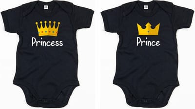 Rompertjes - Prince & Princess-Zwart-3-6 Maanden