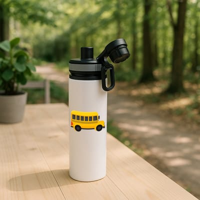 Hacebo® - Bussen waterfles met draaidop grijs - Auto - Buschauffeurs - Schoolbus - buschauffeuse - water fles - 850ML