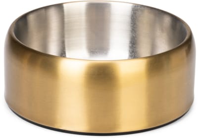 Designed by Lotte Noar Voerbak Hond - Eetbak/Drinkbak - Vaatwasserproof - Anti-slip - RVS - Goud - 1890ml