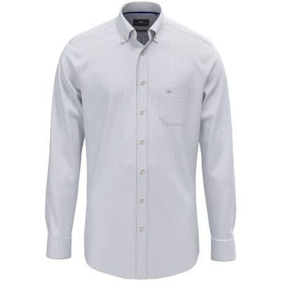 Fynch-Hatton Overhemd Fine Stripe Washed Oxford Harbor Blue / male
