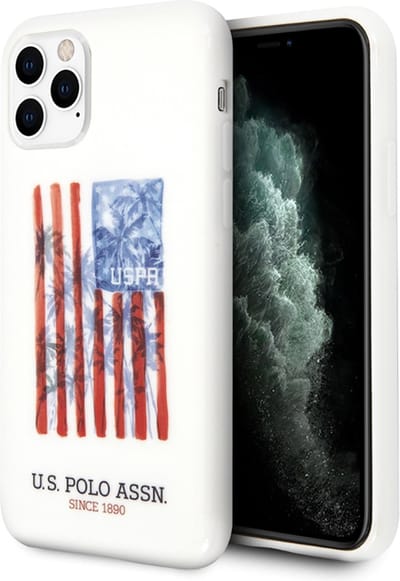U.S. POLO ASSN., Hoesje geschikt voor Apple iPhone 11 Pro - American Flag TPU, Wit