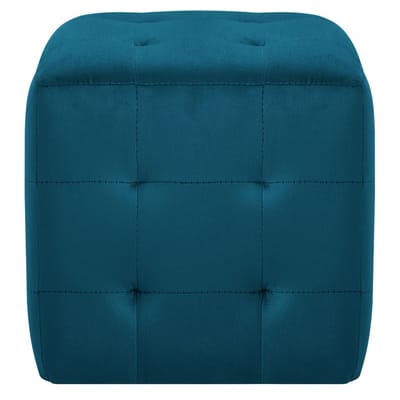 vidaXL - Poef - 2 - st - 30x30x30 - cm - fluweel - blauw