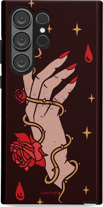 Casetastic Hoesje Geschikt voor Samsung S23 Ultra - Stijlvolle Beschermende Duo-layer Case - Hartslag van tijd