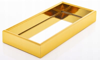 Decoratief Dienblad Goud-Transparant 2,5x21x10cm