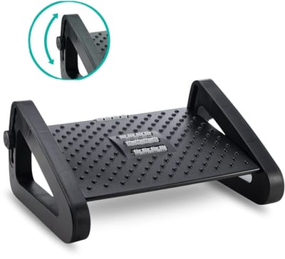 BUDDLEY Voetensteun Bureau - Verstelbaar - Voetenbankje Bureau Ergonomisch - Voetenbankjes Verstelbaar - Voetsteun Kantoor - Ergonomische Voetenbank Office - 44CM