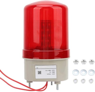 Roterend Knipperlicht - Signaalwaarschuwing Rood - Veiligheid Waarschuwen - Geen Geluid - 97 mm diameter - Rood