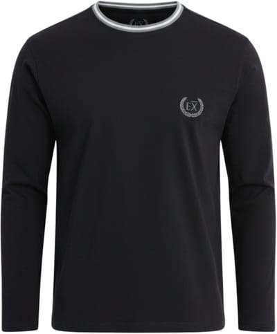 OMBRE Longsleeve - Katoen - Lange Mouw - Gestreept Zwart S