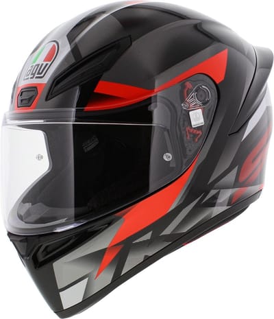 AGV K1 S FASTLAP BLACK/GREY/RED - Maat S - Integraal helm - Scooter helm - Motorhelm - Zwart - Scooterhelmen mannen en vrouwen.