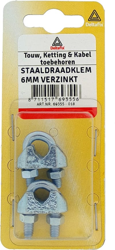 Staaldr.klem verz 3mm 2st Deltafix