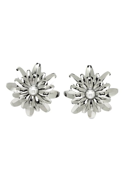 AVANT-GARDE PARIS AVC51L0OG-D11 - Zilverkleurige Bloem Oorstekers - Rhodium Plated - Metaal - Zonder Steen - Voor Vrouwen