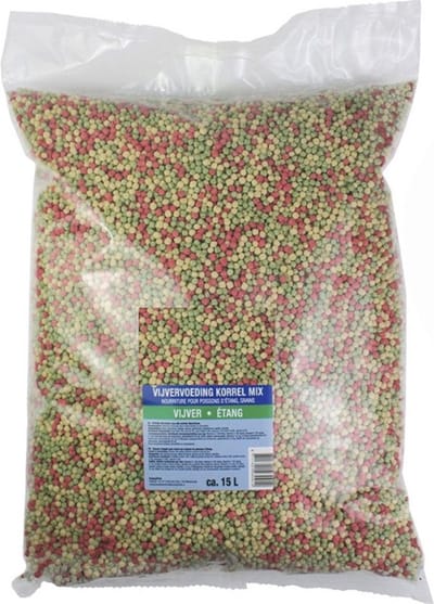 Visvoer Korrels - 15 Liter - Vijvervoer - Vissenvoer - 3 stuks