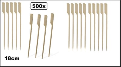 500x Bamboe pin prikker / bbq prikker 18cm - Prikkers BBQ festival thema feest food cocktail