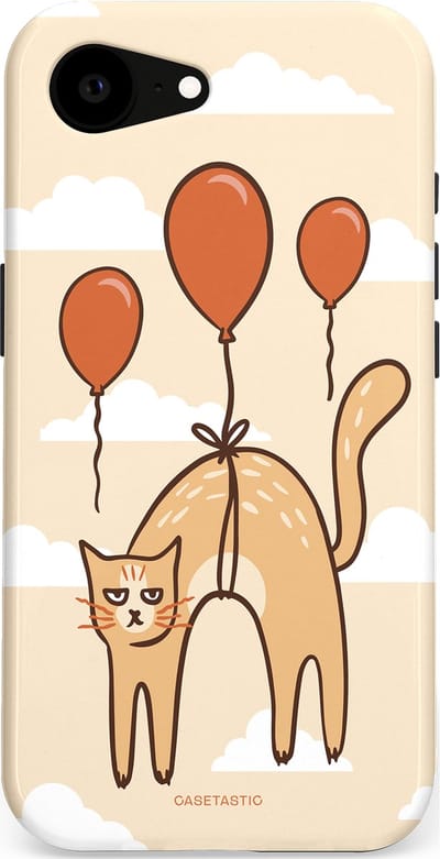 Casetastic Hoesje Geschikt voor Apple iPhone 16e Magsafe - Stijlvolle Beschermende Duo-layer Case - Kattenfeest Ballonnen