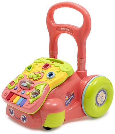 Baby Mix Educatieve Loopwagen Roze met Speelpaneel - Looptrainer