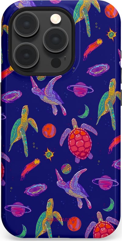 Casetastic Hoesje Geschikt voor Apple iPhone 15 Pro Magsafe - Stijlvolle Beschermende Duo-layer Case - Kosmische schildpad