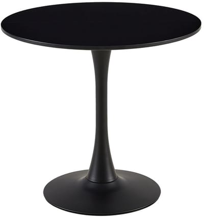 EGGREE Scandinavische moderne ronde eettafel - diameter 80 cm -Tweedelig bureaublad - zwart