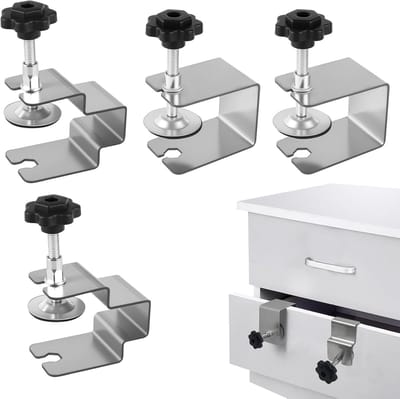 C-klem, 4 stuks schroefklem, kleine schroefklem met 2U-klemmen en 2 beugelklemmen van roestvrij staal, klein, met antislip rubberen pads, universele klem voor houtbewerking lassen