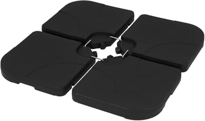 Gewichten voor parasolstandaards 4-delig zwart plastic vulbaar met 60 liter water/80 kg zand ML ontwerp