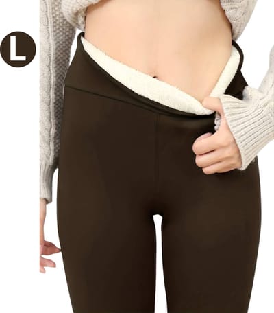 Nivard Winter Panty - Warme panty - Fleece Panty - Thermo Panty - Legging - Stretch - Dames Kleding - Khaki - Maat L